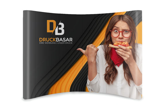 POP-UP Werbewand 3×3 Gebogen
